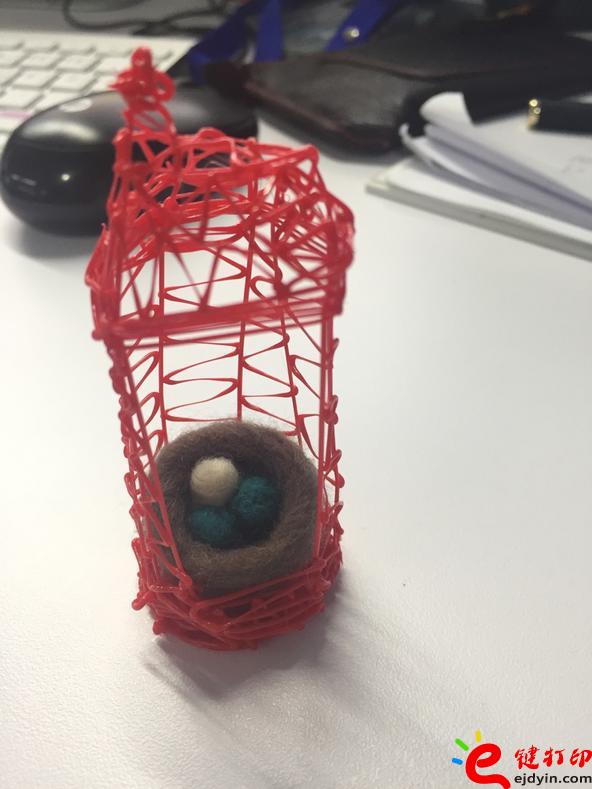 [內(nèi)附美圖]第一次3D打印筆DIY作品之毛氈鳥巢