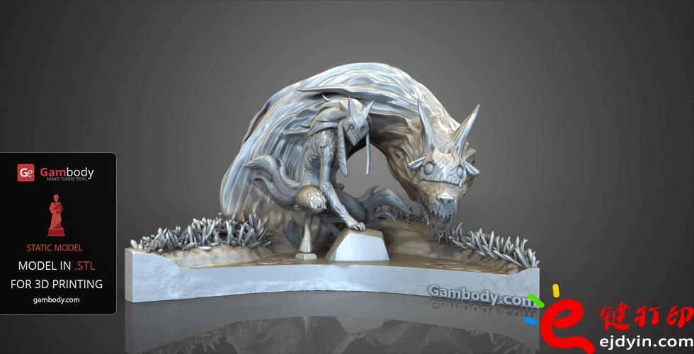 [超精致多圖]3D打印精致游戲動漫人物模型手板作品欣賞(帶下載地址)